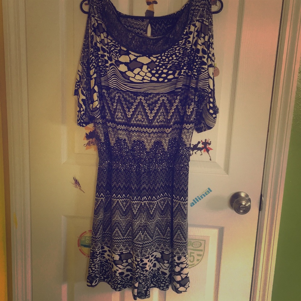 Robert Louis Black/White Patterned Romper Size M